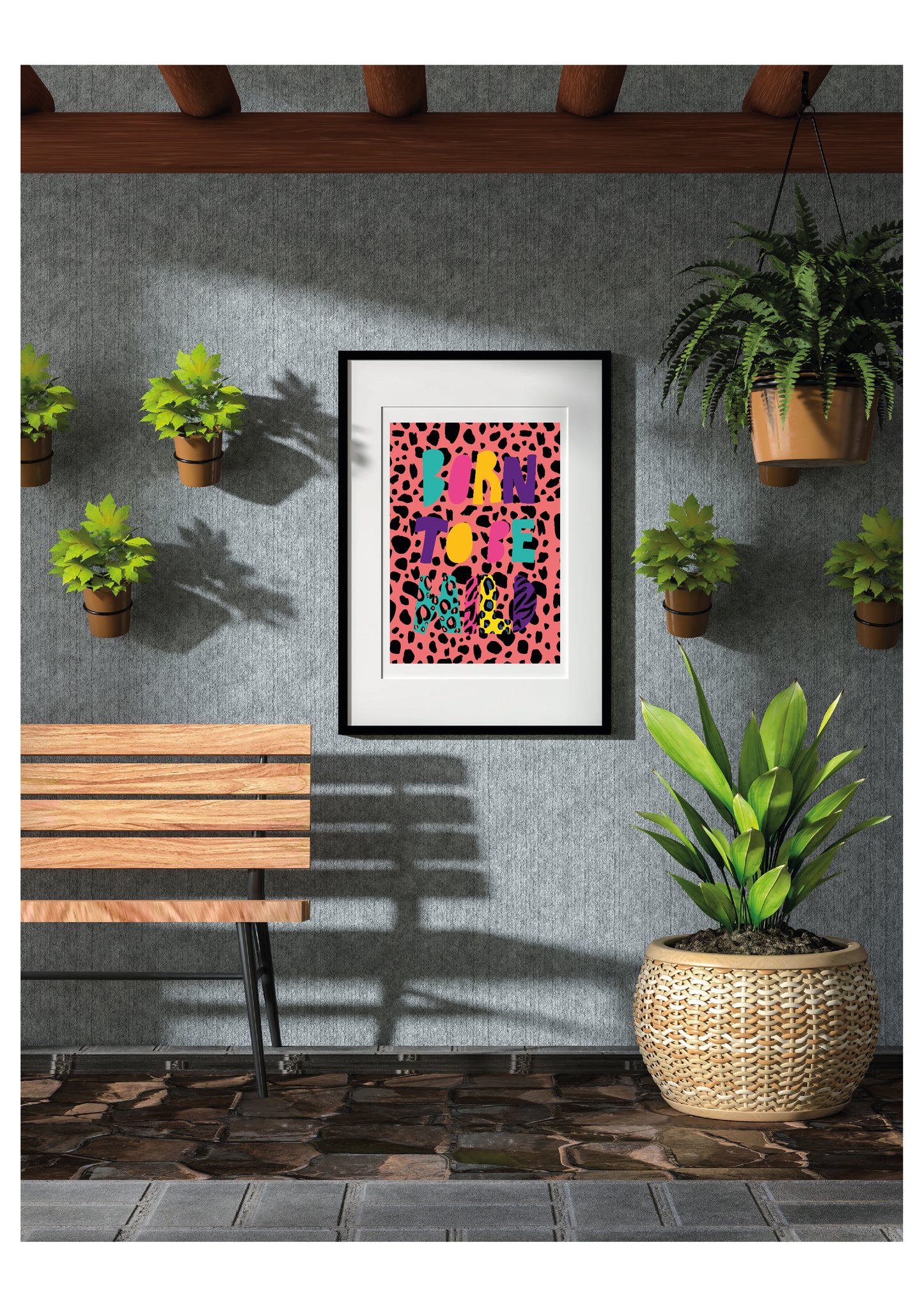 Born to be wild print - pink background