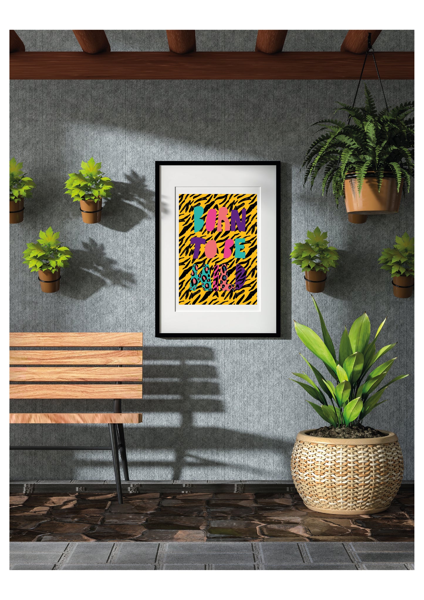Born to be wild print - zebra background