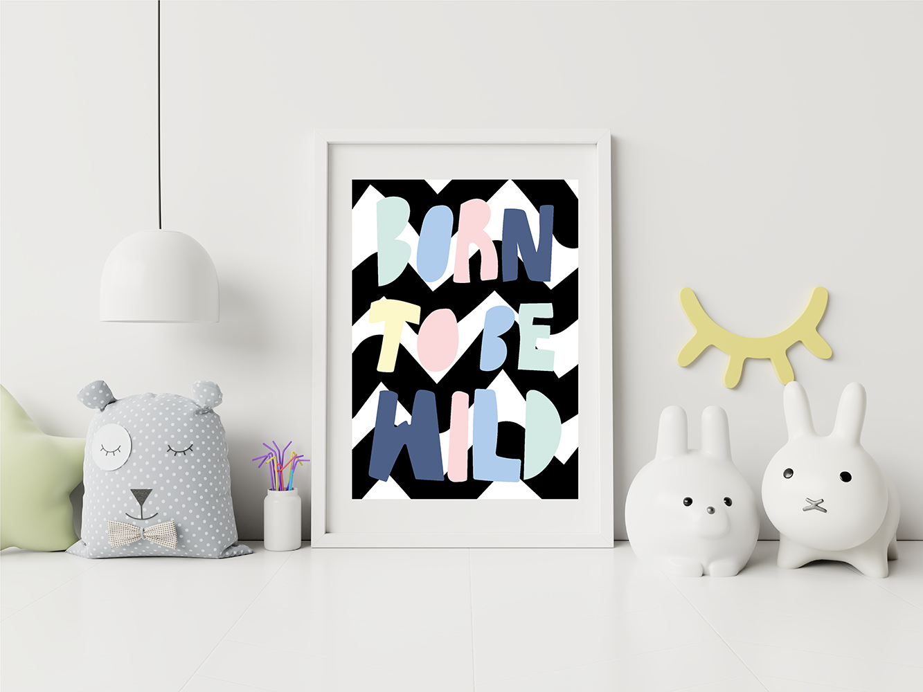 Born to be wild print (zig zag background)