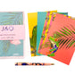 Bright tropical postcards on a white background by Jack & Orla