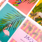 Bright tropical postcards on a white background by Jack & Orla