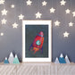 Blast off space print