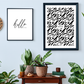 2 framed monochrome art prints by Jack & Orla