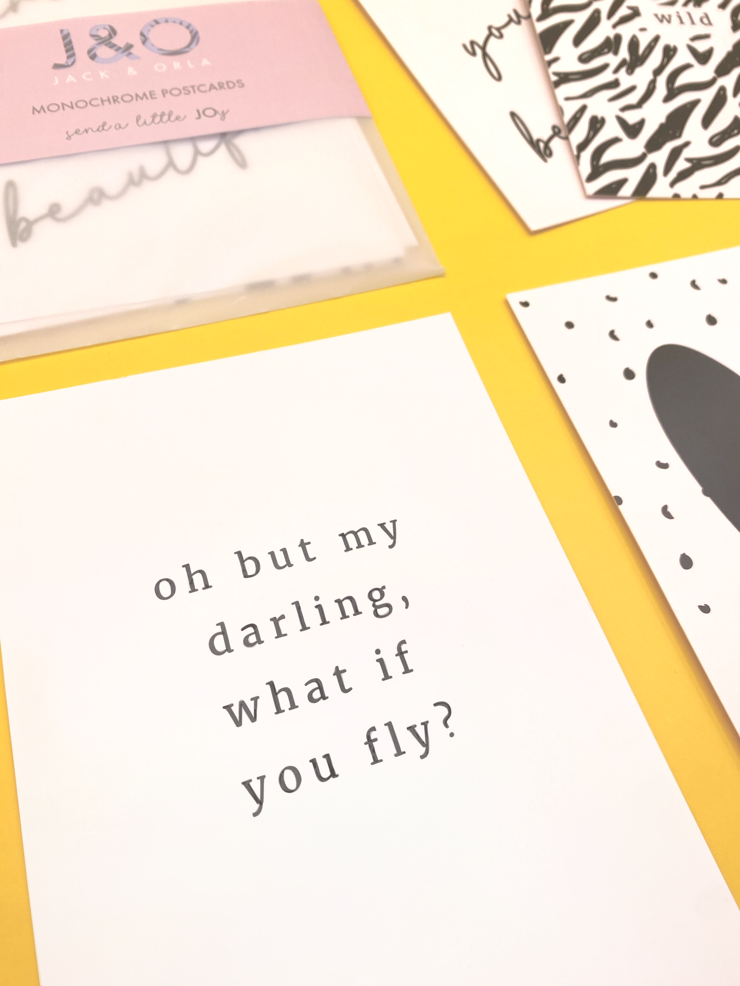 Monochrome typography postcards (set of 4)