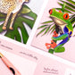 Close-up of pastel tropics postcards by Jack & Orla