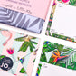 Close up image of pastel tropics origami notelets