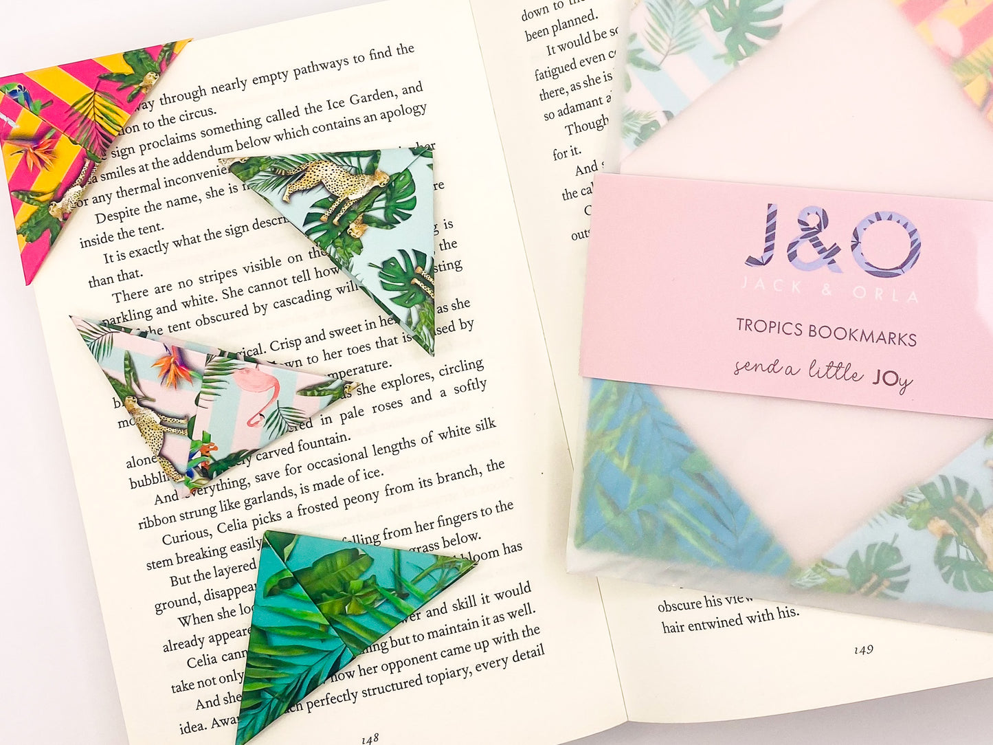 Tropics origami bookmarks (set of 4)