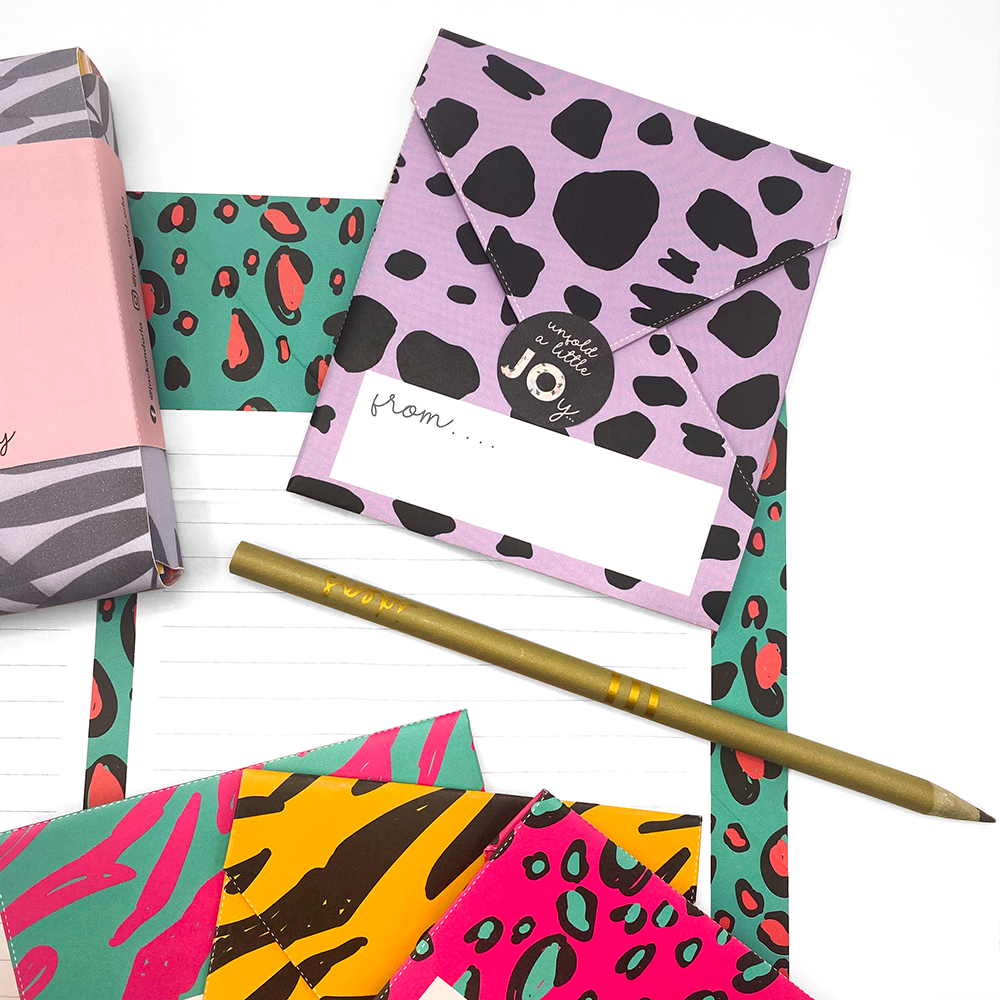 Animal print origami notelets – Jack and Orla