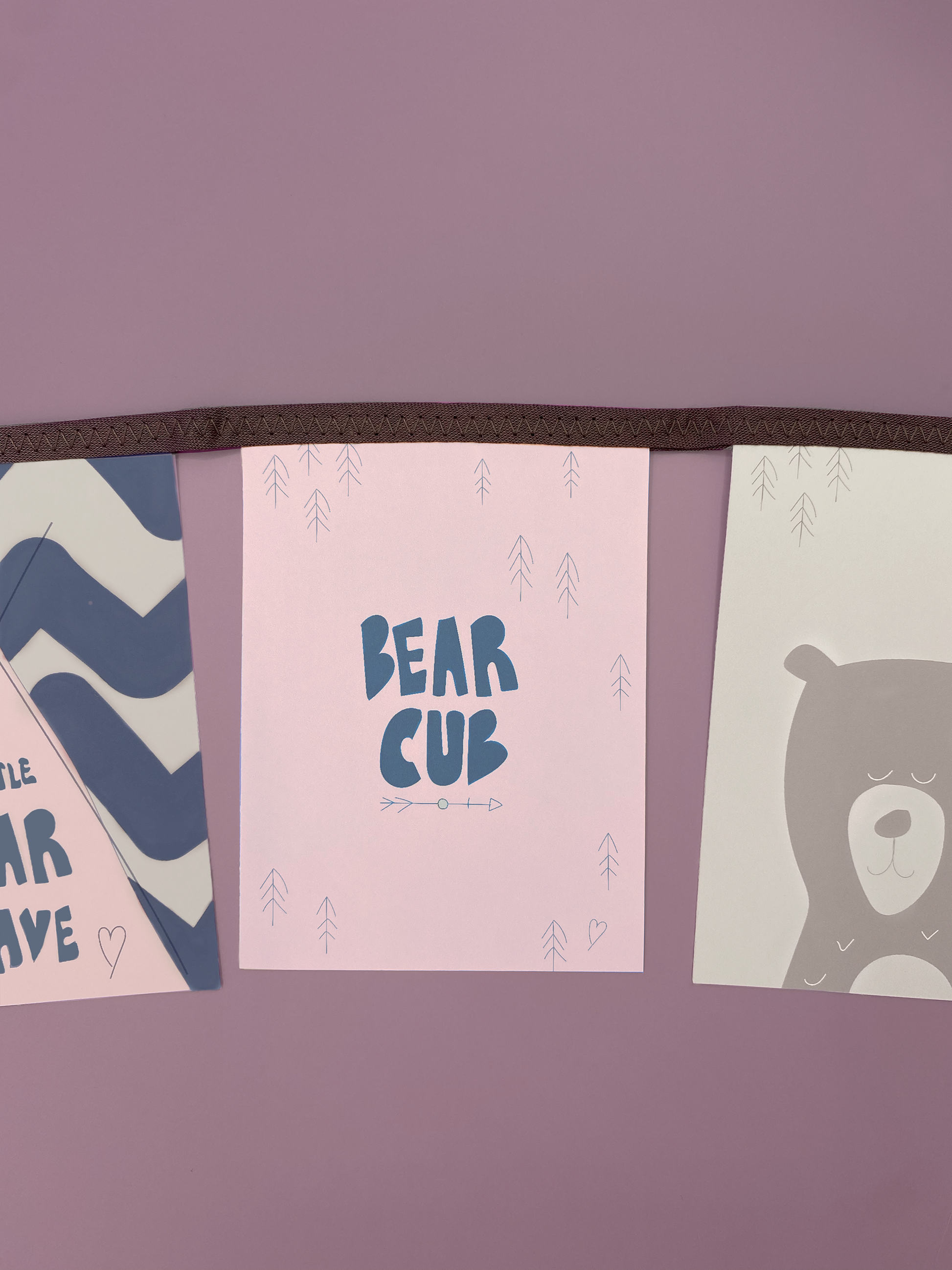 Little bear cub paper bunting set