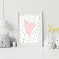 Dotty heart nursery print