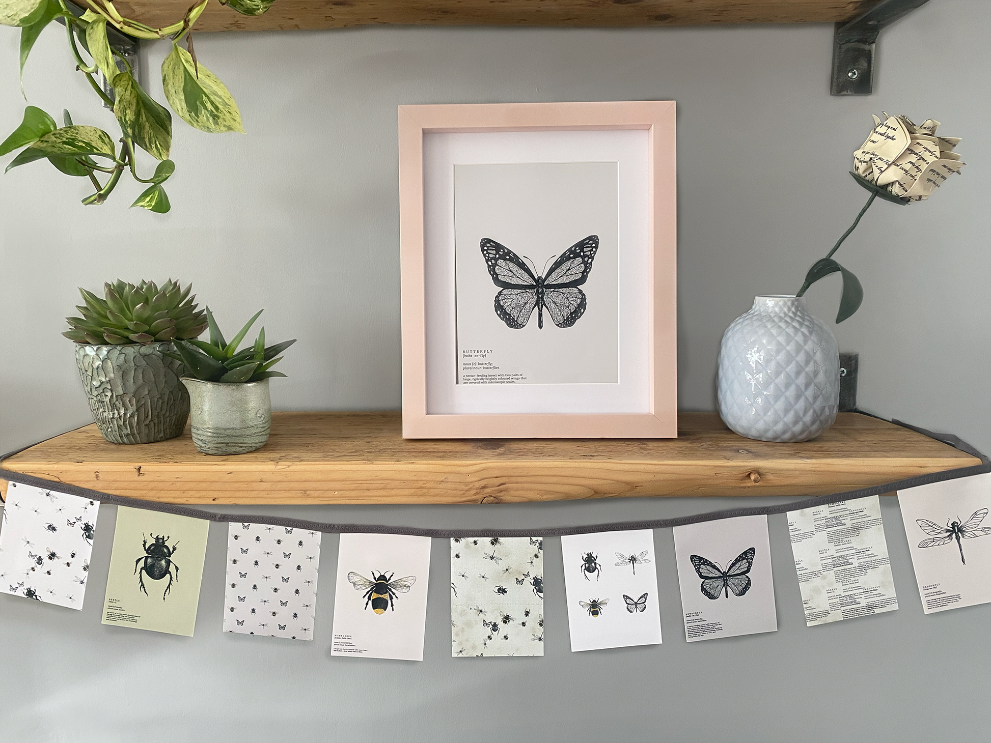 Entomology paper bunting set